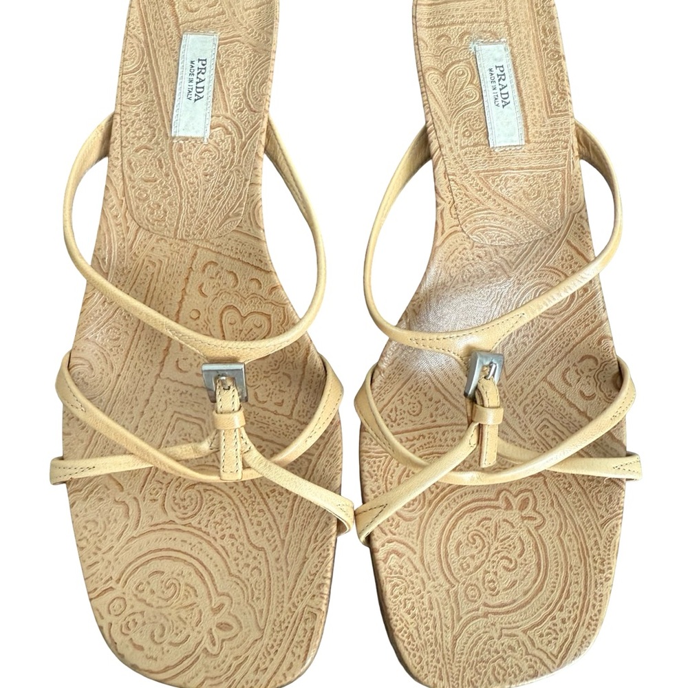 PRADA Women's Tan Strappy Sandals - Picture 8 of 8